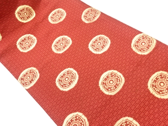 抽象車輪模様織出し名古屋帯